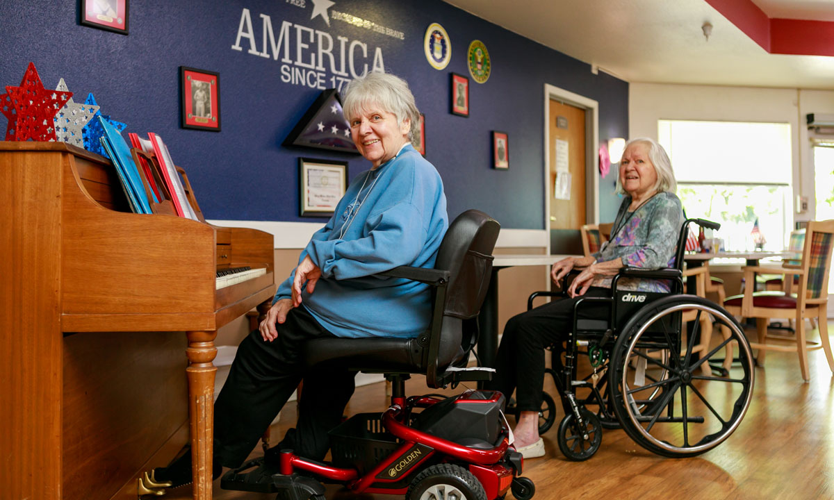 Residents in Spring Meadows community room